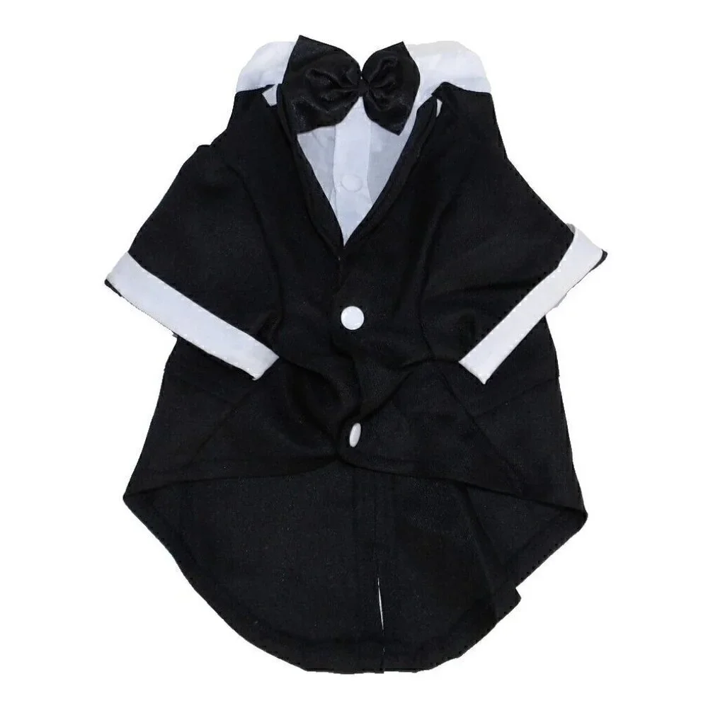 Black & white TUXEDO costume for small dogs 100% cotton size Large, NEW NO TAGS